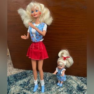 Vintage 1996 Shoppin' Fun Barbie & Kelly Playset
